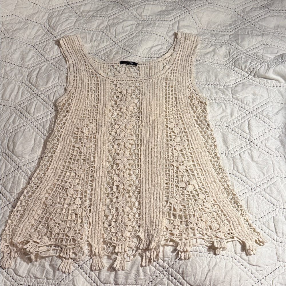Ryu Cream Crochet Tank Top